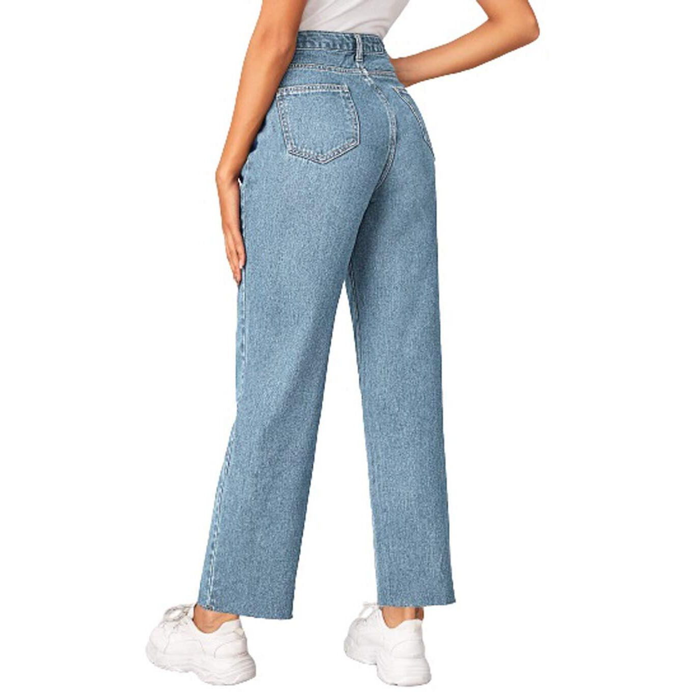 KOTTY Womens High Rise Cotton Lycra Jeans(Blue Light Blue,28)