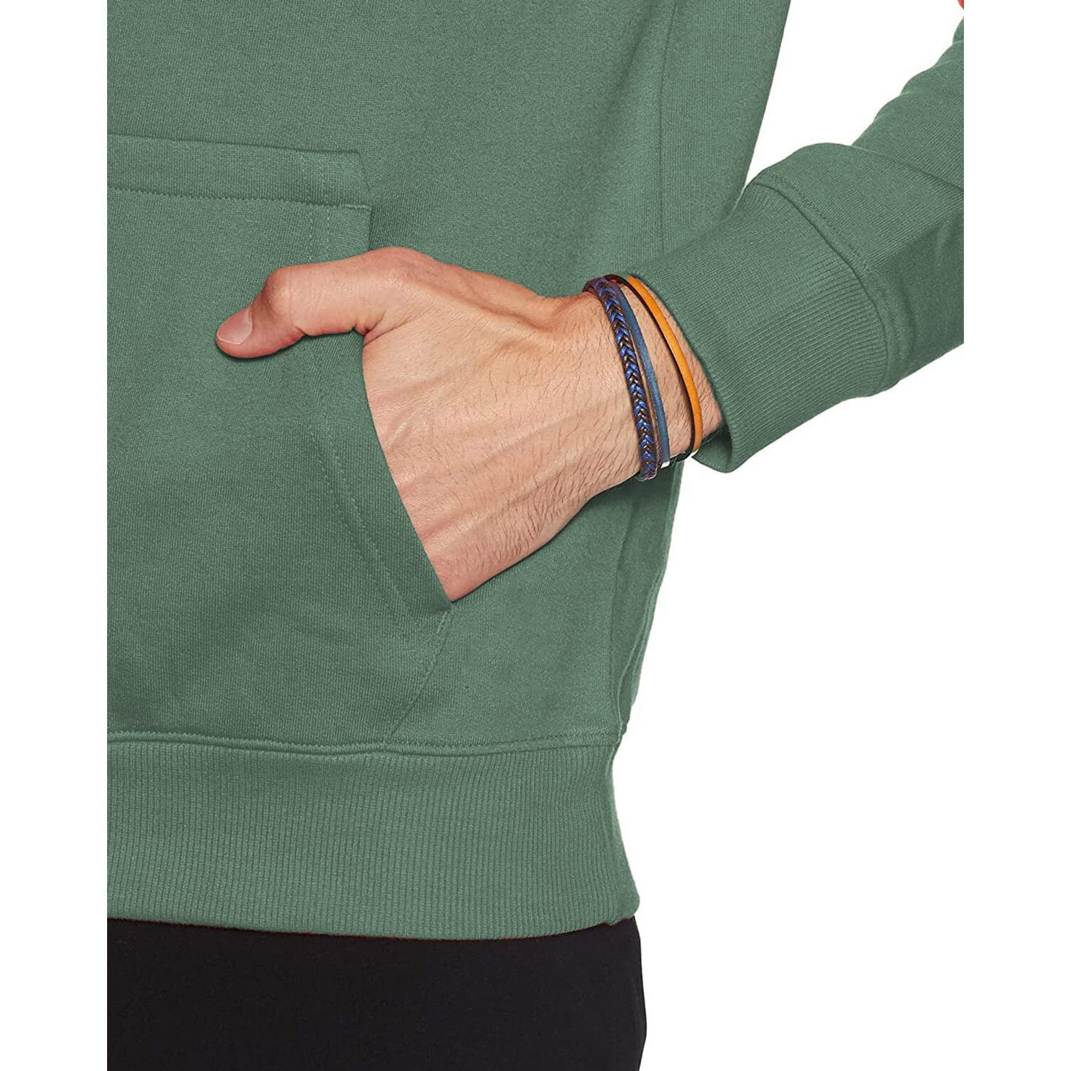ADRO Men's Cotton Neck Hooded Sweatshirt (H22-1-WINN-PT_Pista_L)