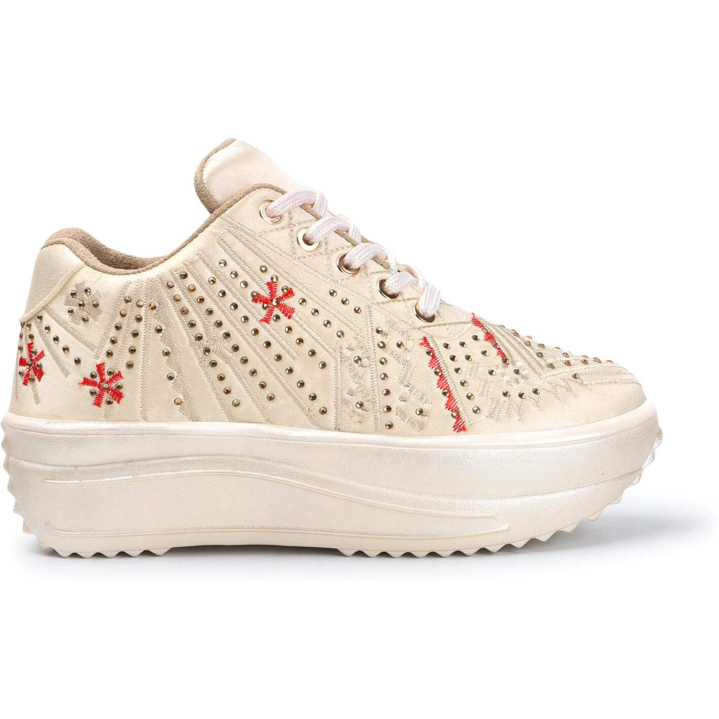 Vendoz Women Wedding Party Golden Sneakers