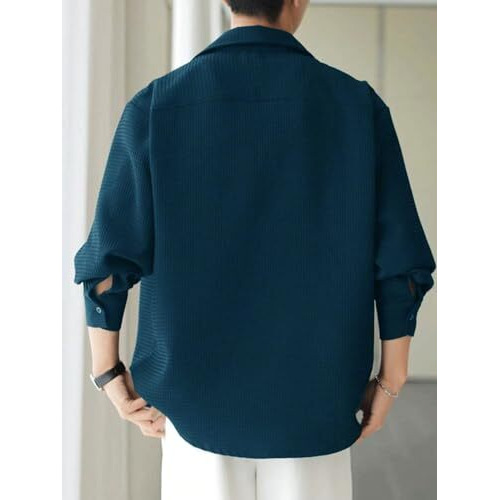 GRECIILOOKS Mens Casual Polycotton Regular Fit Shirt (Teal, XX-Large)