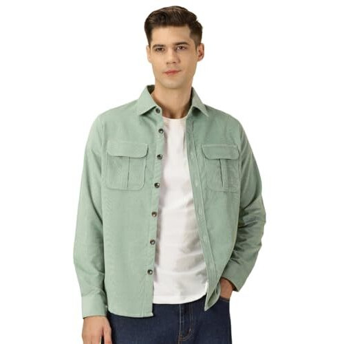 Thomas Scott Men's Slim Fit Shirt (TS1177_Green