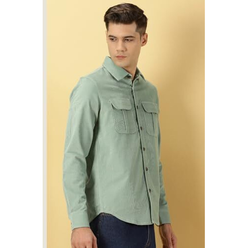 Thomas Scott Men's Slim Fit Shirt (TS1177_Green