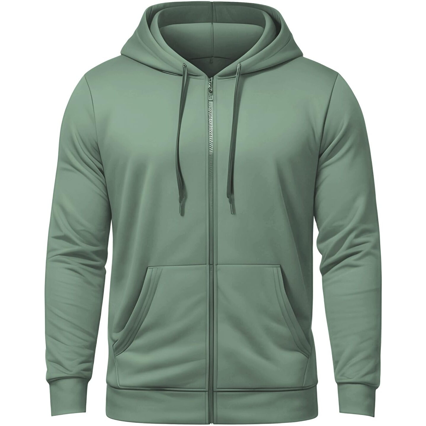 ADRO Men's Solid Cotton Zipper Hoodies (ZH22-M-PLN-PT_Green_M)