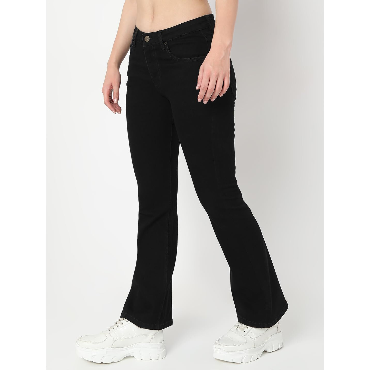 AKA CHIC Boot Cut Women Jeans (AKCB 1430_Black_30) BootCut
