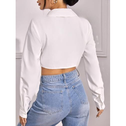 GRECIILOOKS Solid Regular Fit Long Tops Oversized Shirt for Women (GL-W1915_White S)