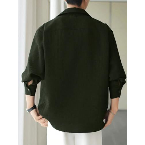 GRECIILOOKS Mens Casual Polycotton Regular Fit Shirt (Green, X-Large)