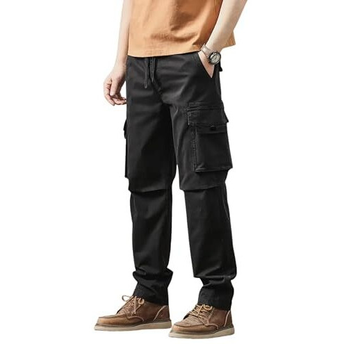 Lymio Men Cargo || Men Cargo Pants || Men Cargo Pants Cotton || Cargos for Men (Cargo-54-57) (in, Alpha, M, Black)