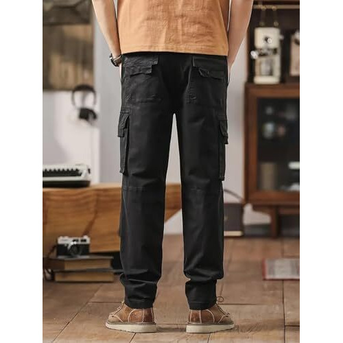 Lymio Men Cargo || Men Cargo Pants || Men Cargo Pants Cotton || Cargos for Men (Cargo-54-57) (in, Alpha, M, Black)