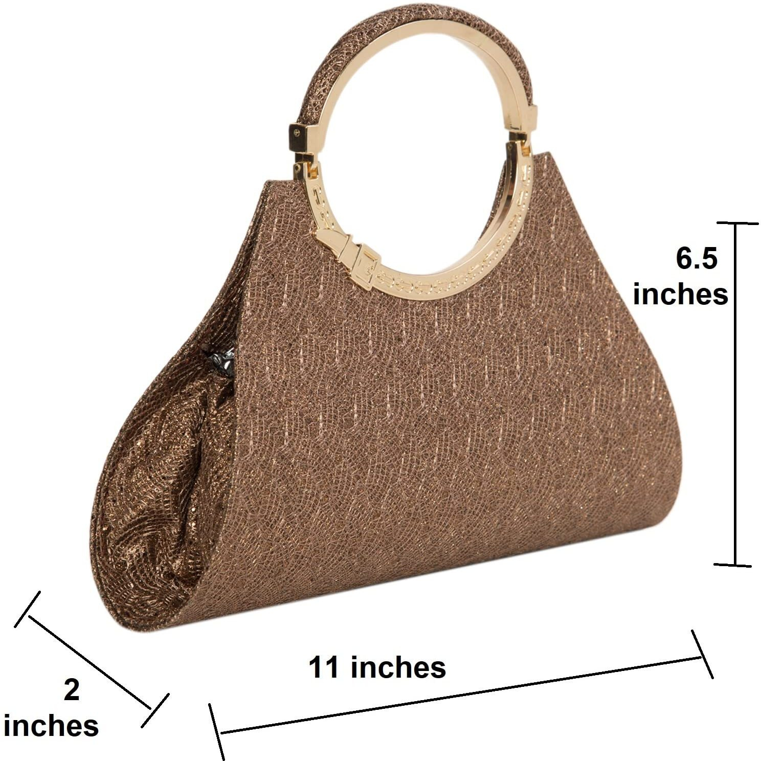 ADISA Women Girls Clutch Bag Purse Handbag Wedding Bridal (Copper)