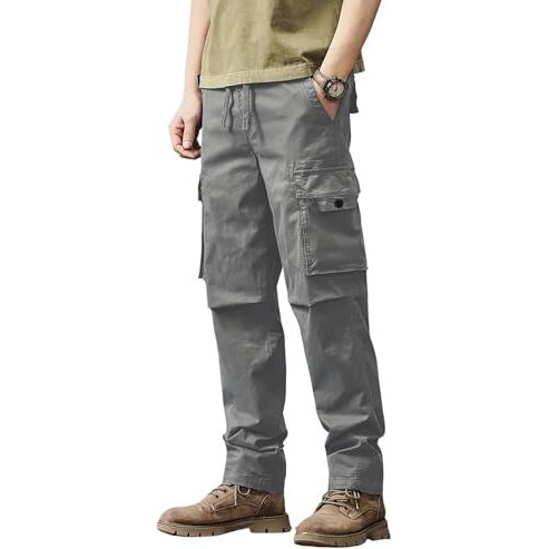 Lymio Men Cargo || Men Cargo Pants || Men Cargo Pants Cotton || Cargos for Men (Cargo-54-57) (in, Alpha, M, Grey)