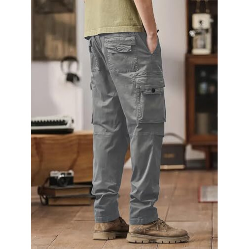 Lymio Men Cargo || Men Cargo Pants || Men Cargo Pants Cotton || Cargos for Men (Cargo-54-57) (in, Alpha, M, Grey)