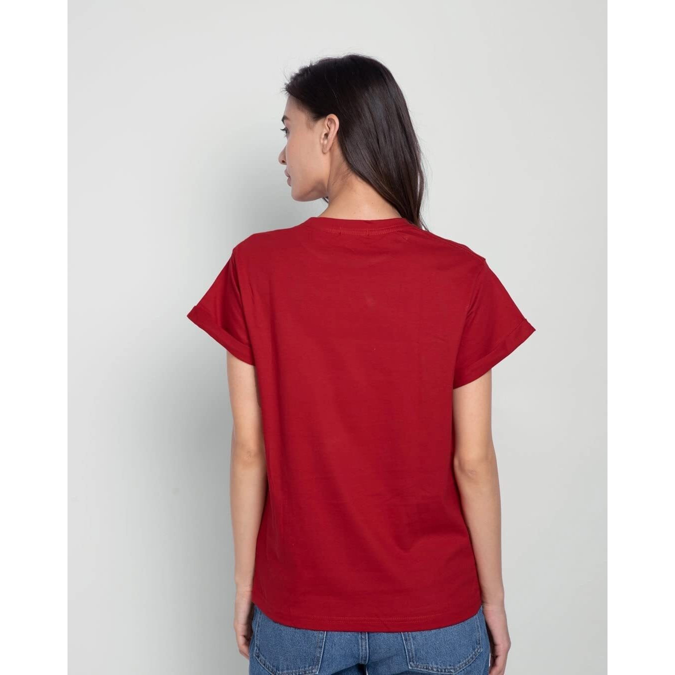 Bewakoof Women Loose Fit T-Shirt 760501 Red M