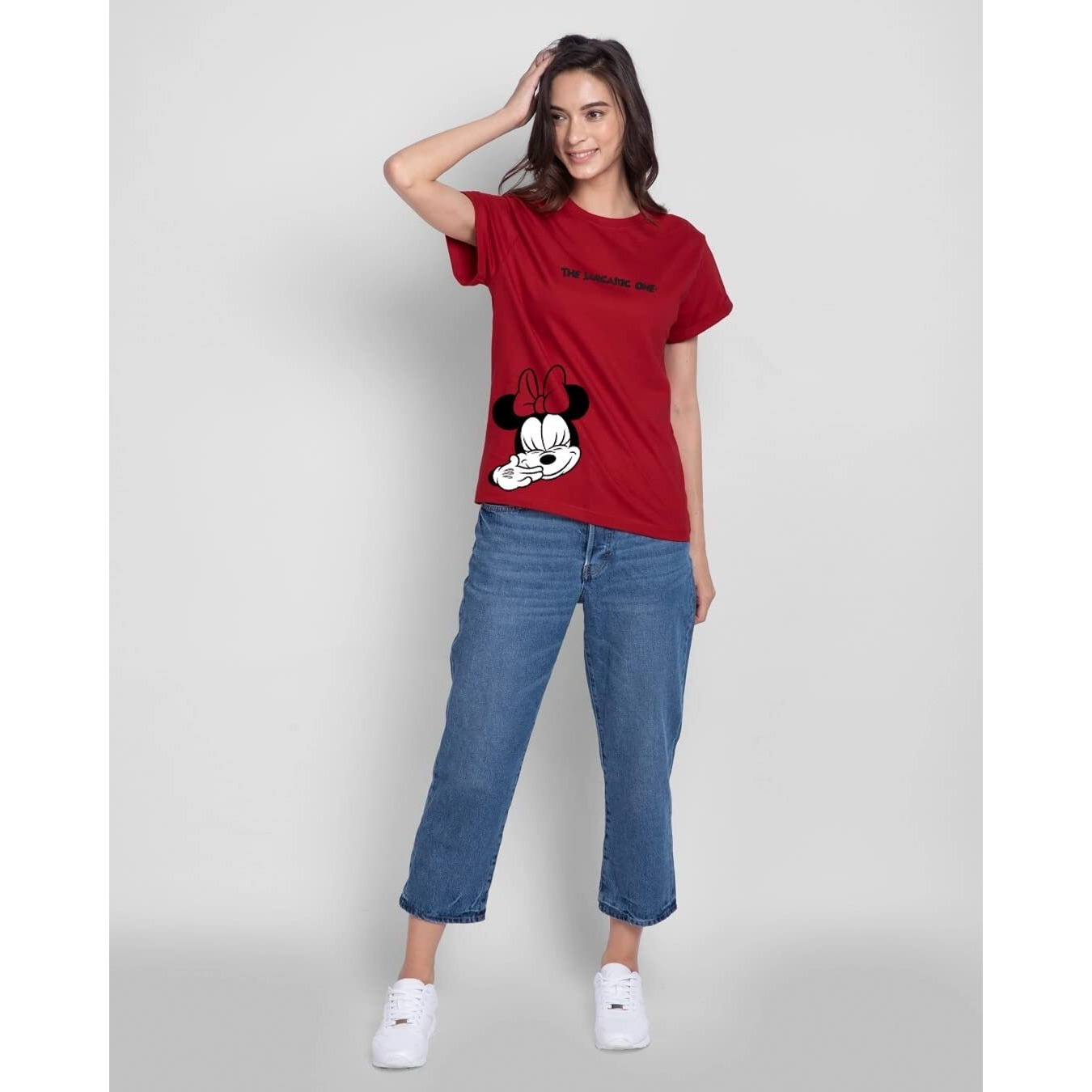 Bewakoof Women Loose Fit T-Shirt 760501 Red M