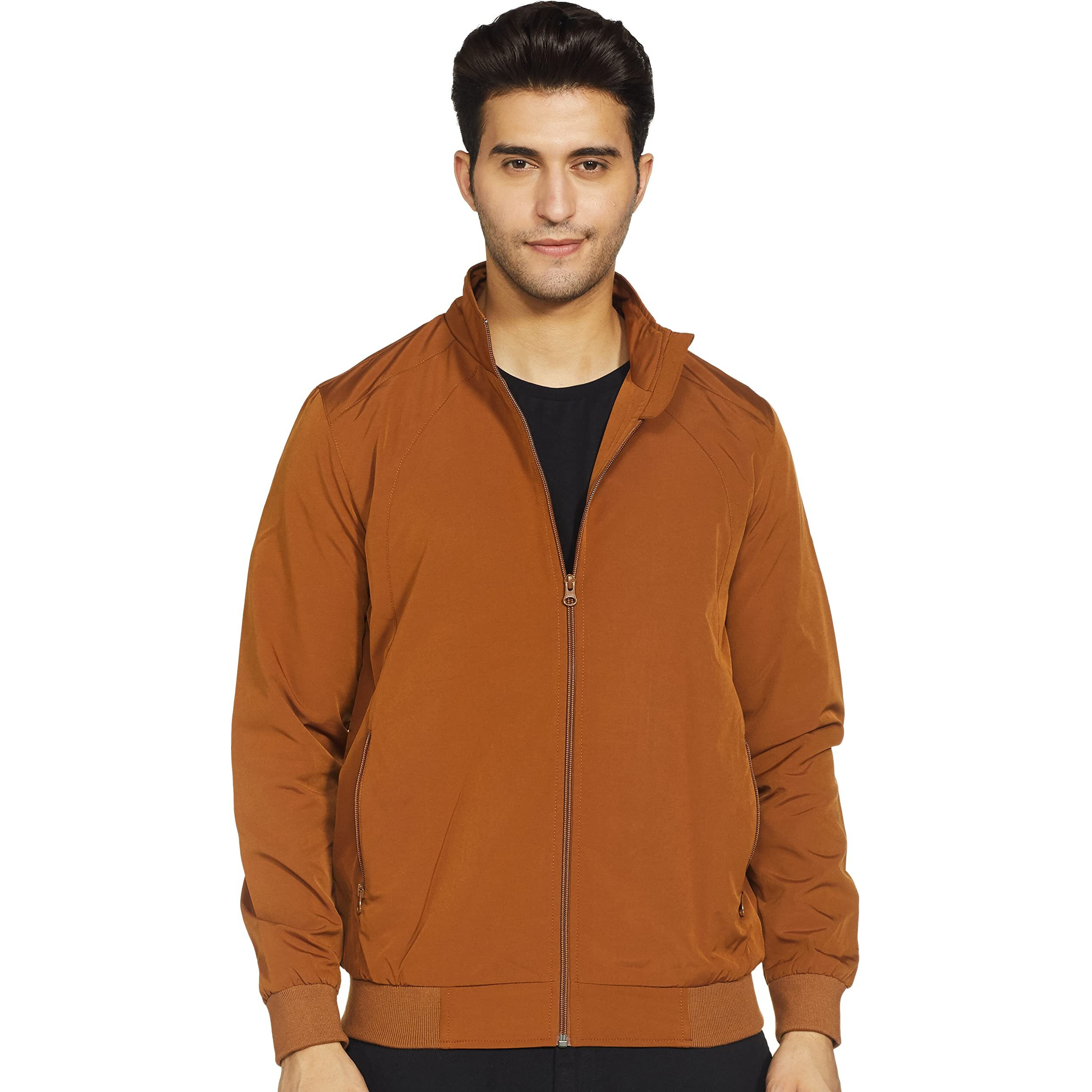 Amazon Brand - Symbol Men's Polyester Light Weight Casual Lined Standard Length Jacket Mouse brown M