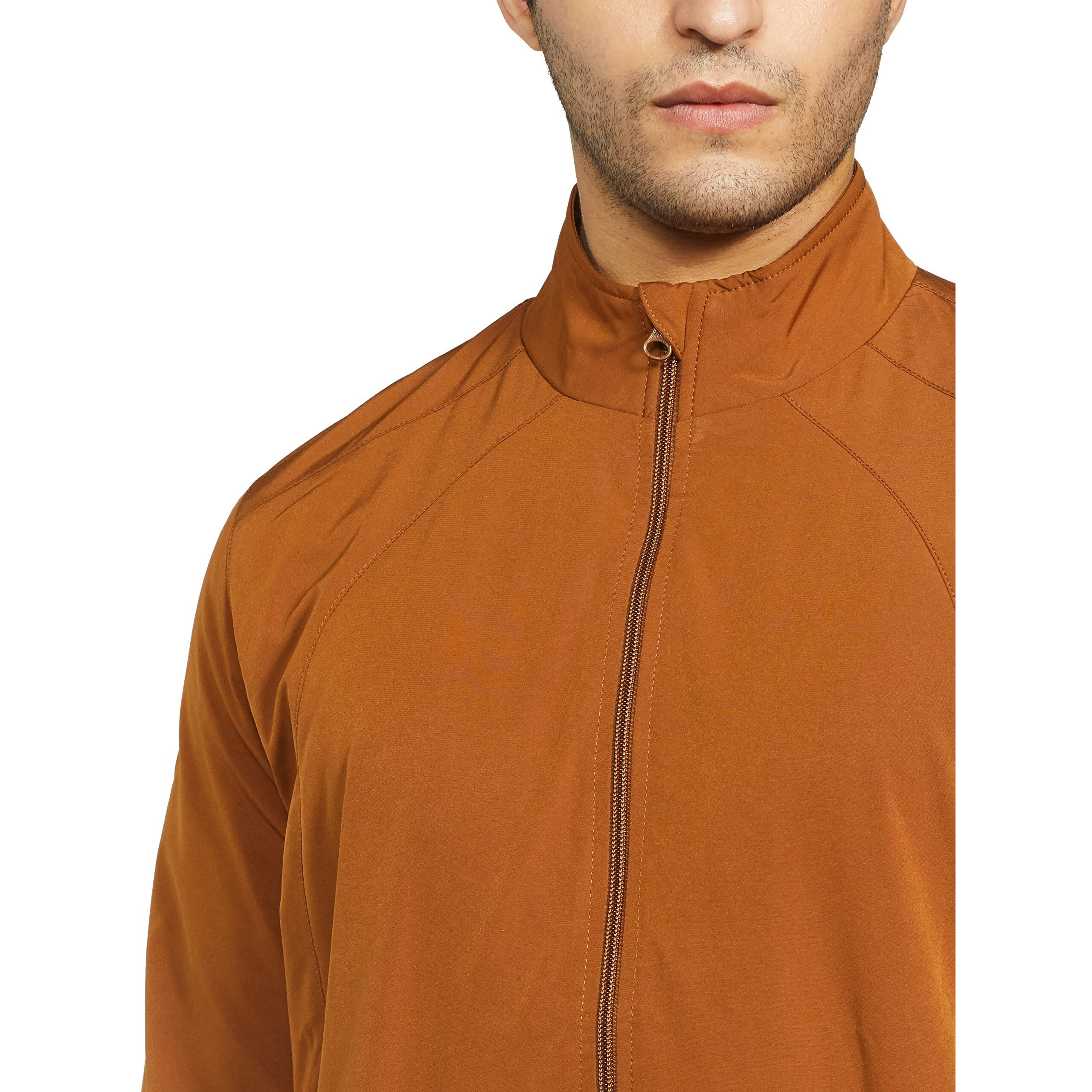 Amazon Brand - Symbol Men's Polyester Light Weight Casual Lined Standard Length Jacket Mouse brown M