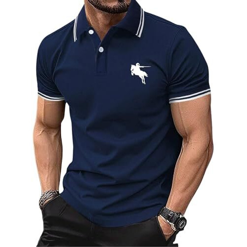 Lymio Men T-Shirt || T-Shirt for Men || Plain T Shirt || T-Shirt (Polo-18-21) (2XL, Blue)