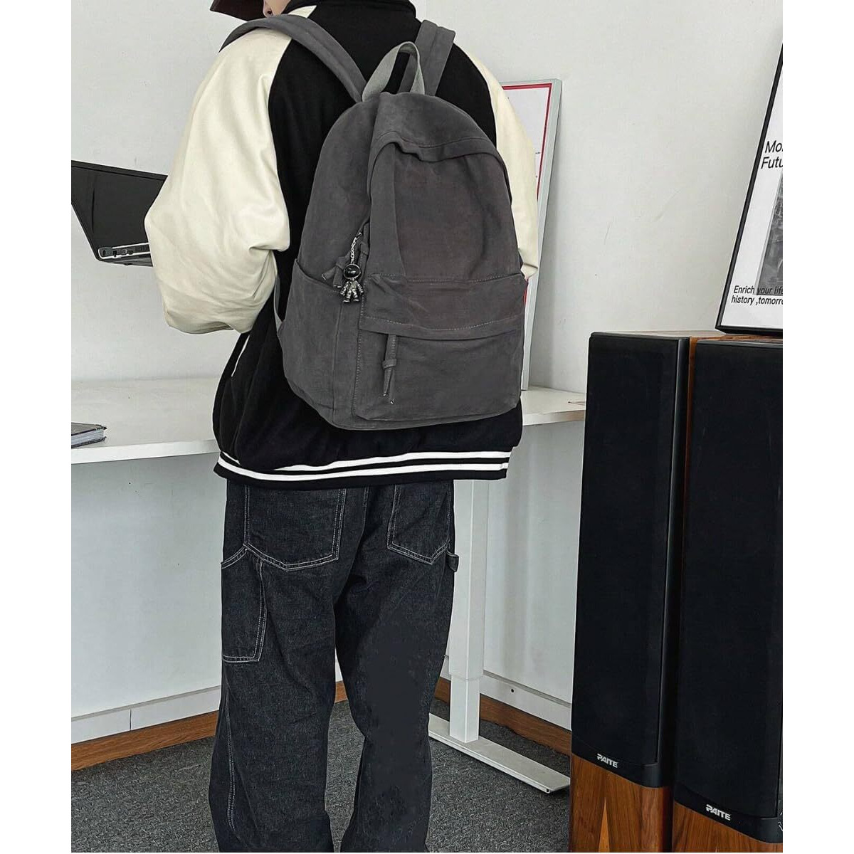 Glowic Unisex's Backpack for Men Women Boys Girls/Office School College Teens & Students (WBAG-92) (Grey)
