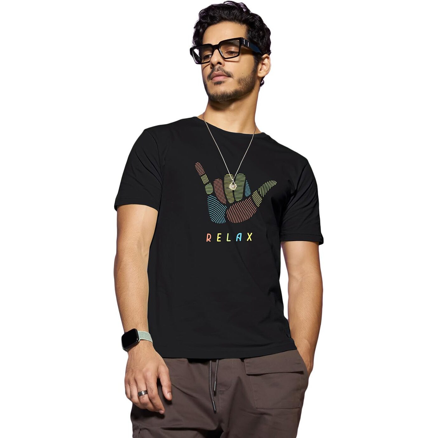 Bewakoof Men's Graphic Print Regular Fit Half Sleeve Round Neck Cotton T-Shirt