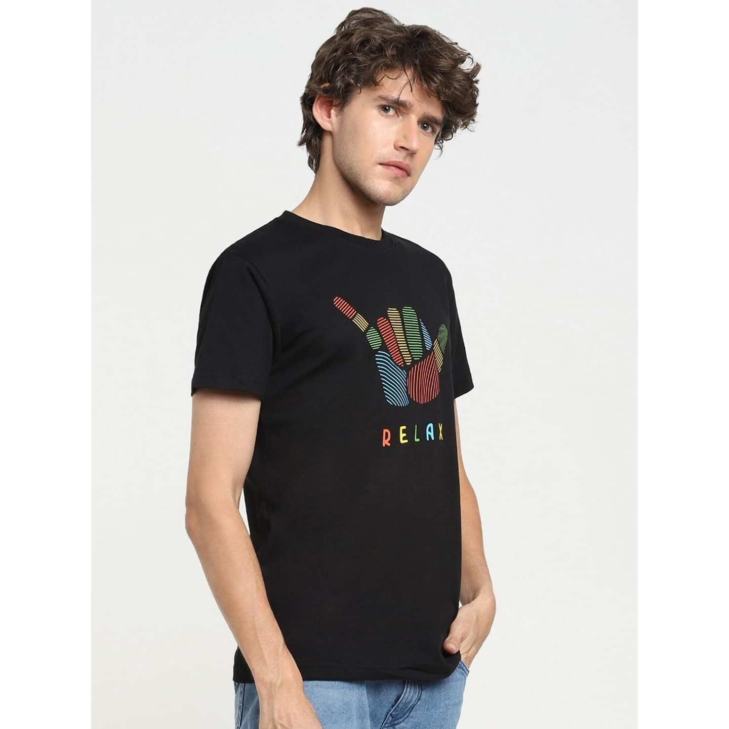 Bewakoof Men's Graphic Print Regular Fit Half Sleeve Round Neck Cotton T-Shirt