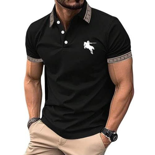 Lymio Men Regular Fit T-Shirt || T-Shirt for Men || Polo T Shirt || T-Shirt (Polo-35-Black-2XL)