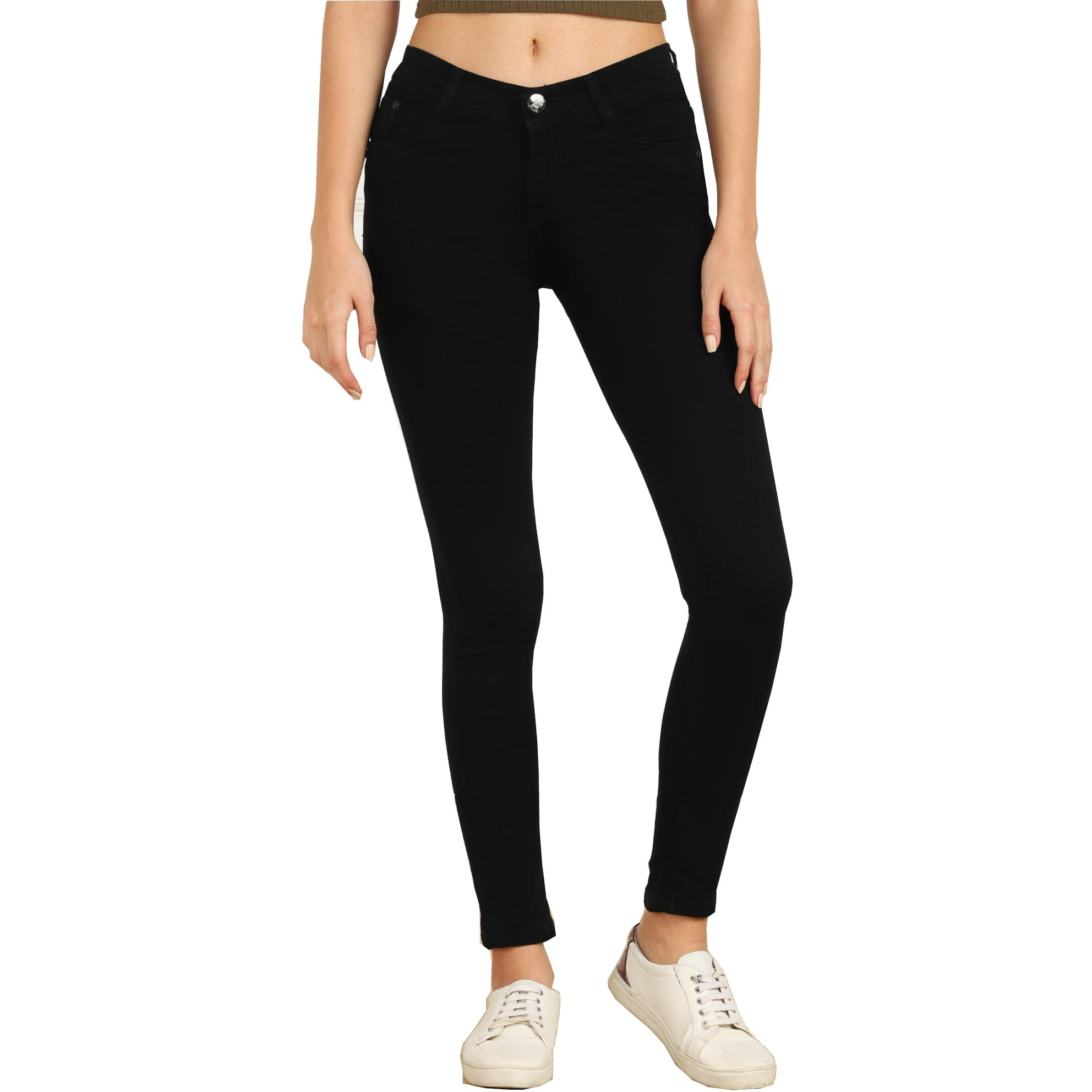 Nifty Women's Denim Stretchable Slim Fit Jeans (Jean_PLN_Black_30)