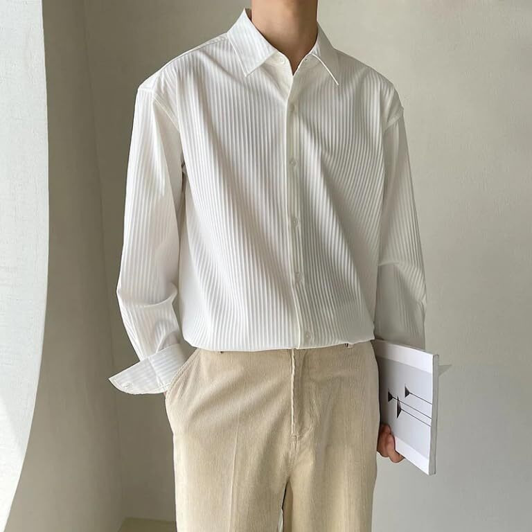GRECIILOOKS Popcorn Regular Fit Formal Shirt for Men (Gl-Ms-6155-2Xl-White)