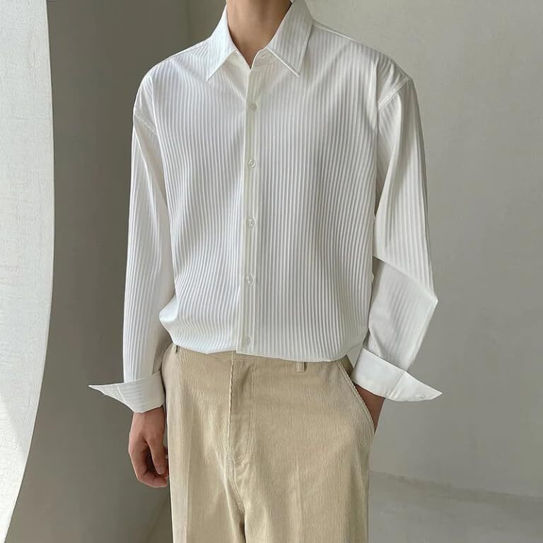 GRECIILOOKS Popcorn Regular Fit Formal Shirt for Men (Gl-Ms-6155-2Xl-White)