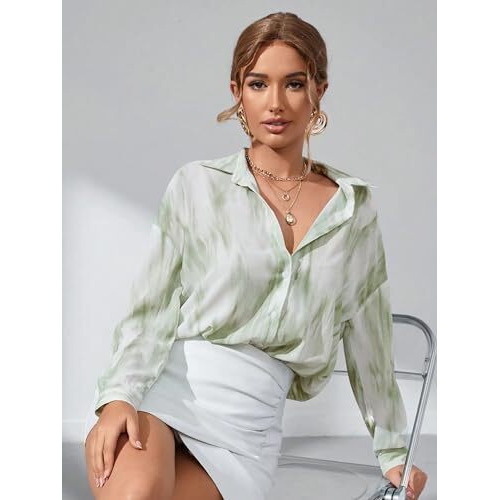 GRECIILOOKS Women Oversized Shirt (GL-W1991-XL-LIGHT Green)