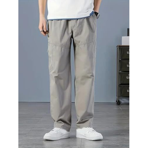 Lymio Men Cargo || Men Cargo Pants || Men Cargo Pants Cotton || Cargos for Men (Cargo-62-65) (in, Alpha, L, Grey)