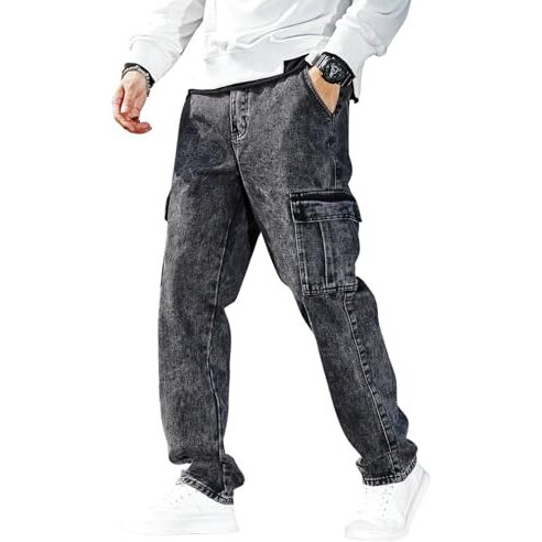 Men Jeans || Jeans for Men || Cargo Jeans (Q-04-05) (in, Numeric, 36, Black)
