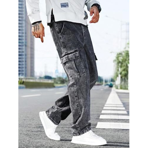 Men Jeans || Jeans for Men || Cargo Jeans (Q-04-05) (in, Numeric, 36, Black)