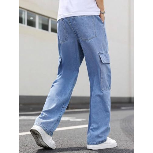 Men Jeans || Jeans for Men || Cargo Jeans (Q-08-09) (in, Numeric, 34, Blue)