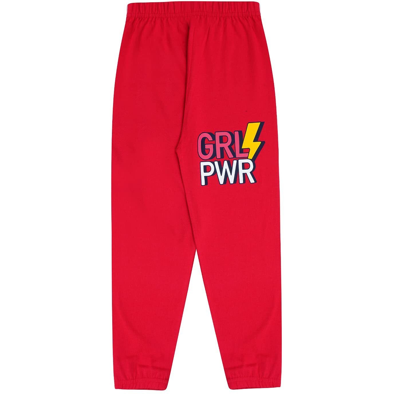 KYDA KIDS Girl's Cotton Printed Regular Fit Track Pants (Pack of 2)(K-GRL-PWR-13-14YR,Multicolor)