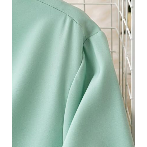 Leriya Fashion Western Dress || Rayon Solid Button Front Shirt Dress for Women || Roll Tab Sleeve & Collared Neck Flared Dress || Office || Summer Short Dresses for Women. (X-Large, Pista)