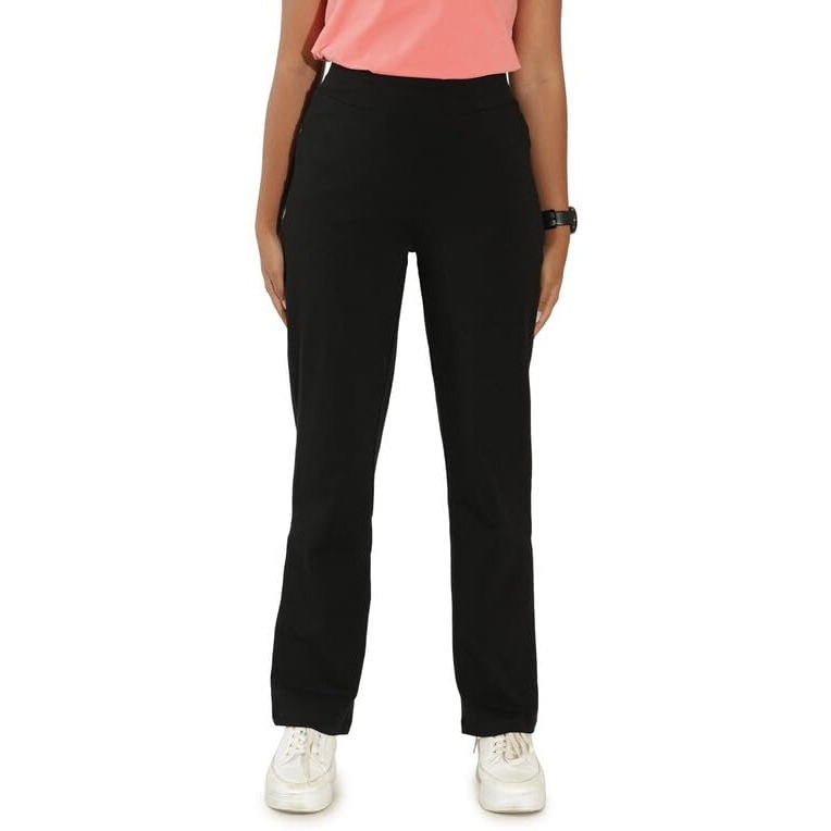 BlissClub Women AM PM Cotton Straight Pants | Wide Waistband | High Rise | Drawstring | 2 Pockets