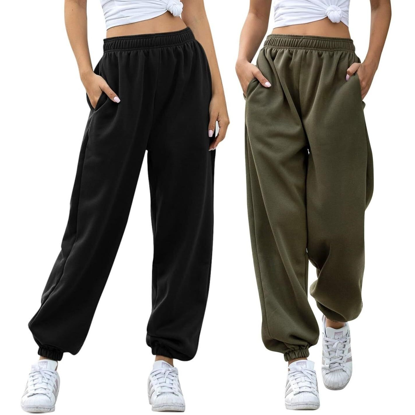 Q - RIOUS Women's Jogger Style Trouser Black Olive