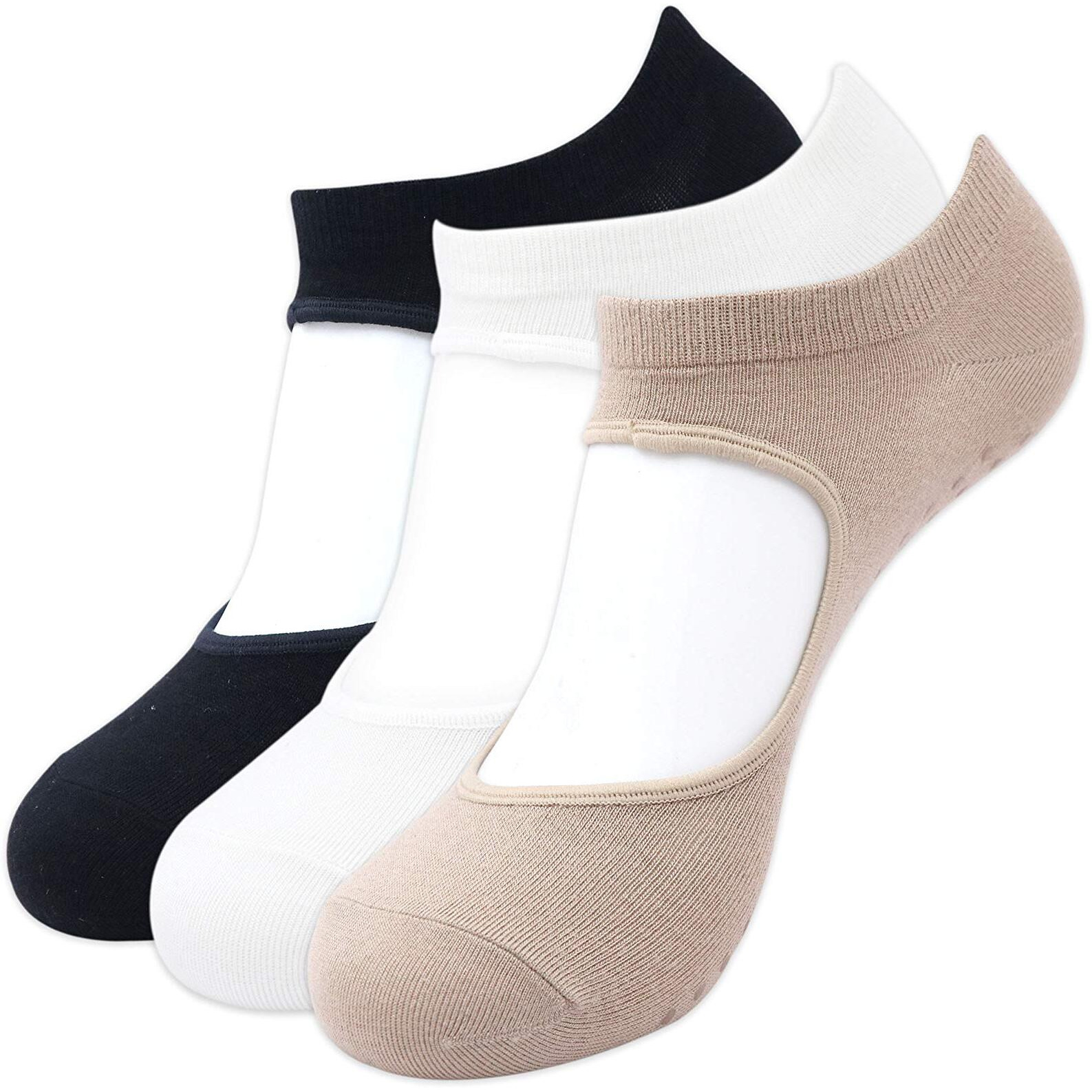 BALENZIA Anti Bacterial Anti-Skid Yoga Socks for Women| PilatesBalletBarefoot Workout Sock (Pack of 3)