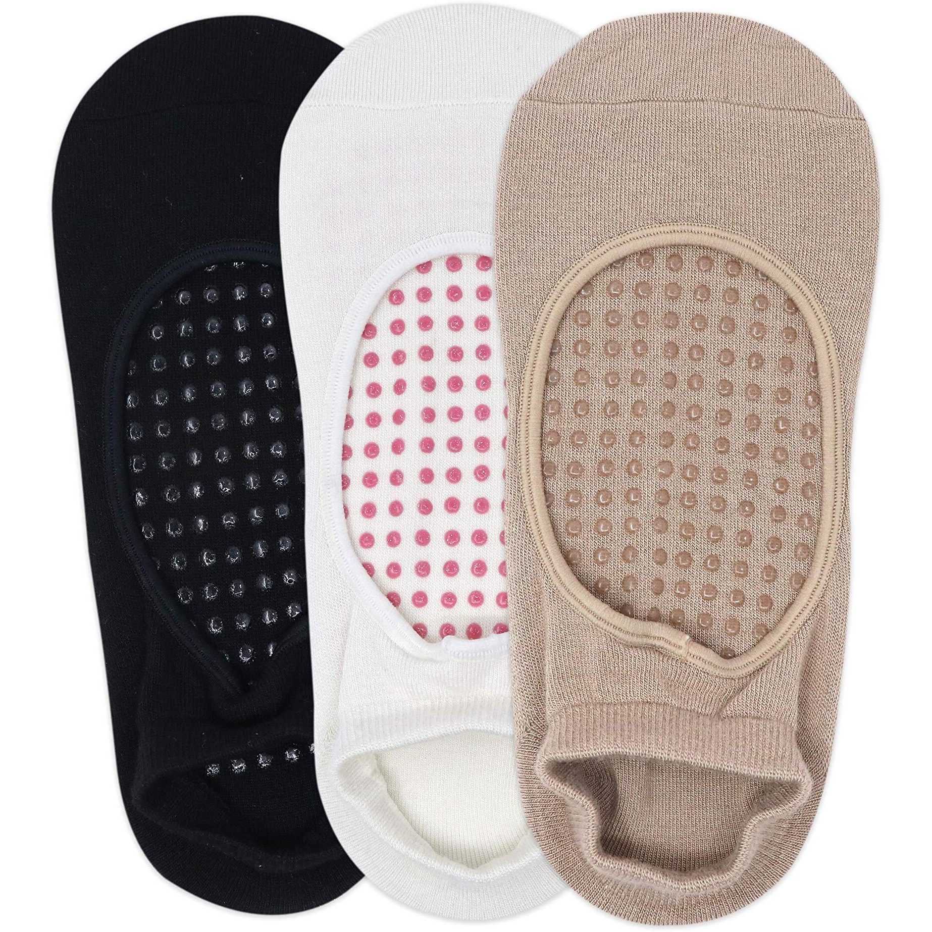 BALENZIA Anti Bacterial Anti-Skid Yoga Socks for Women| PilatesBalletBarefoot Workout Sock (Pack of 3)