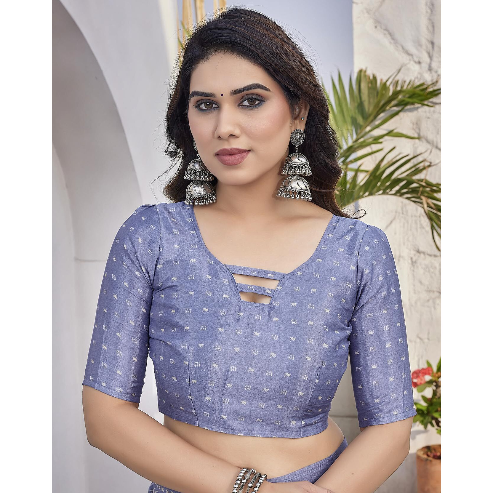 Yashika Women's Elegant Chiffon Saree with Blouse Material - Embrace Trendy Style and Timeless Elegance in this Exquisite Attire (AZ-YS-P1-UTISHA GREY)