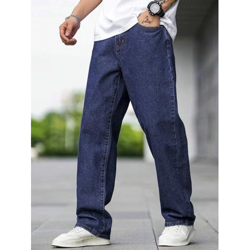 Lymio Men Jeans || Men Jeans Pants || Denim Jeans || Baggy Jeans for Men (Jeans-06-07-08) (30, Dark Blue)