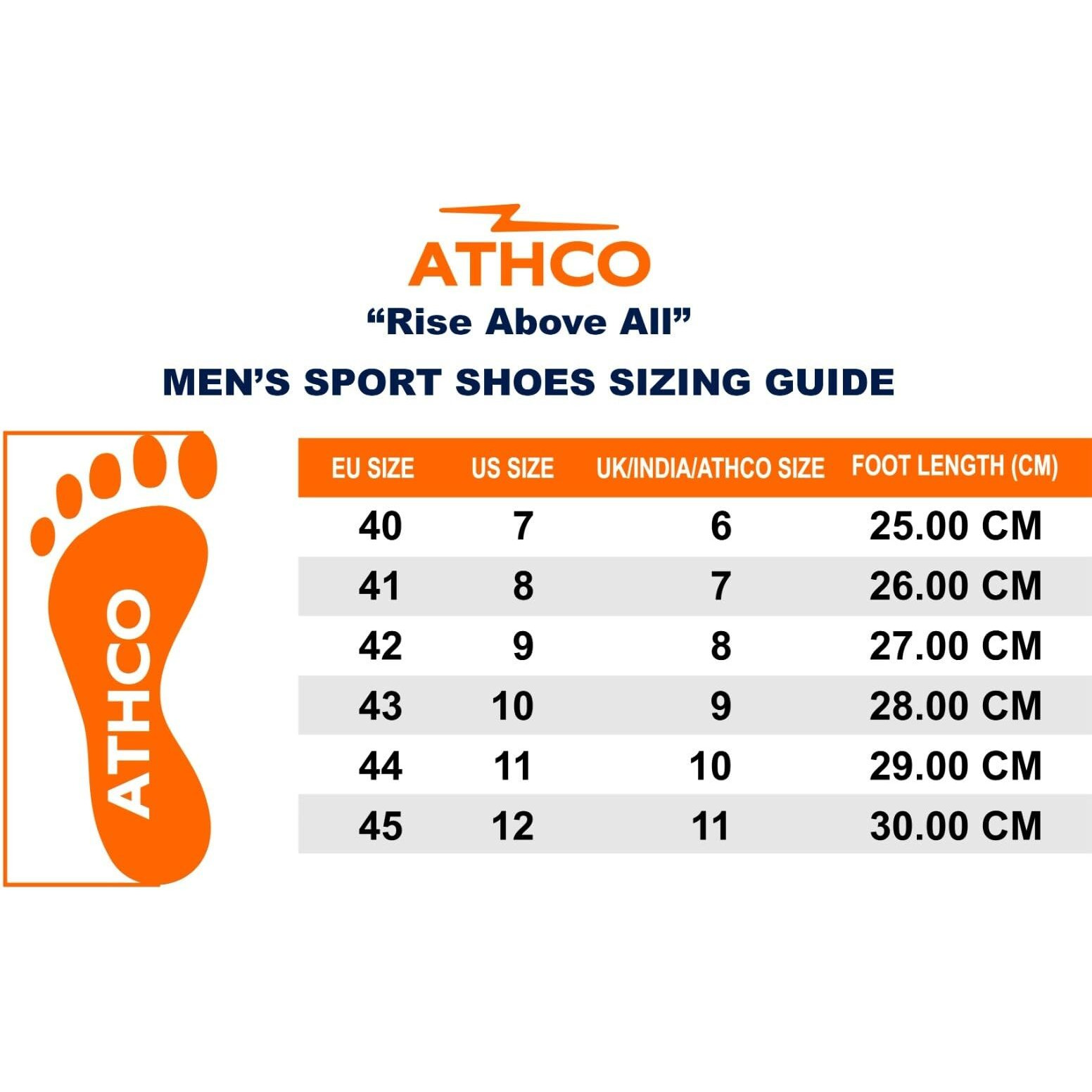ATHCO Men's Akron Navy Orange Running Shoes_8 UK (ATHST-15)