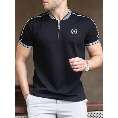 Lymio Men T-Shirt || T-Shirt for Men || Polo T Shirt || T-Shirt (polo-30-33) (XL, Black)