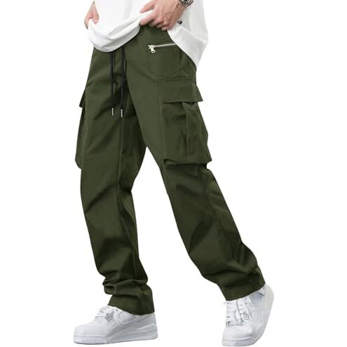 Lymio Men Cargo || Men Cargo Pants || Men Cargo Pants Cotton || Cargos for Men (Cargo-05-08) (S, Olive Green)