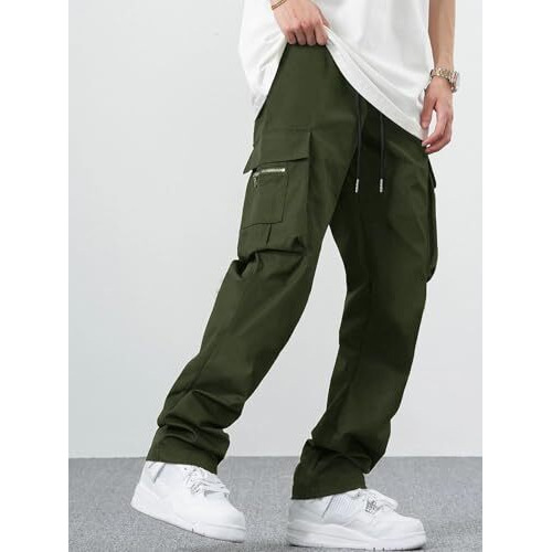Lymio Men Cargo || Men Cargo Pants || Men Cargo Pants Cotton || Cargos for Men (Cargo-05-08) (S, Olive Green)