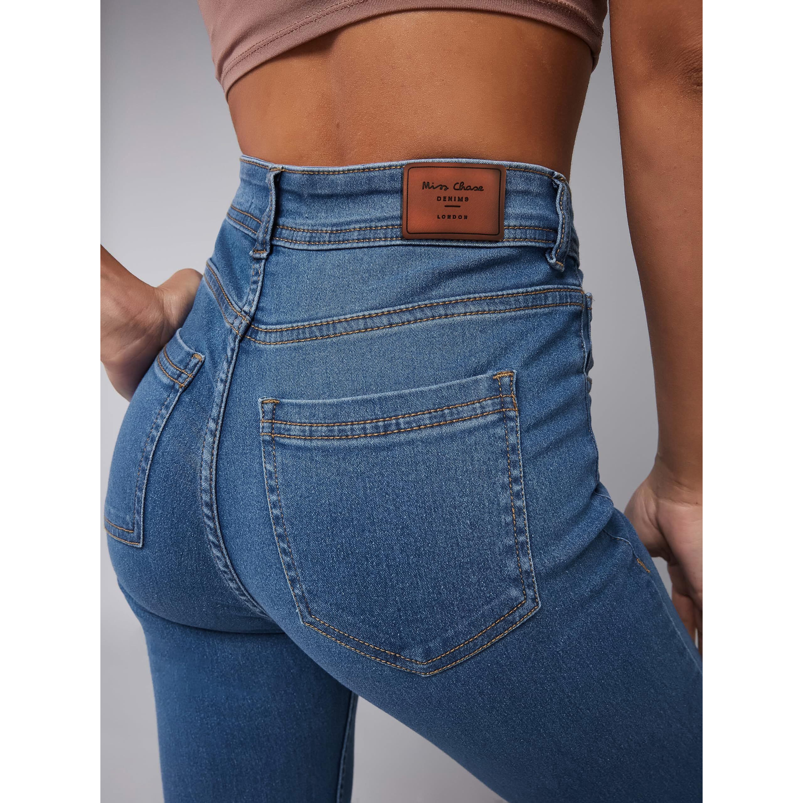 Miss Chase Women's Skinny Fit High/Mid Rise Regular Length Stretchable Denim Jeans (MCSS21DEN99-38-54-34, Sky Blue, 34)
