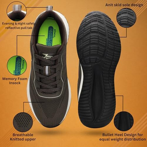 ATHCO Men's Akron Beige Running Shoes_09 UK (ATHST-15)