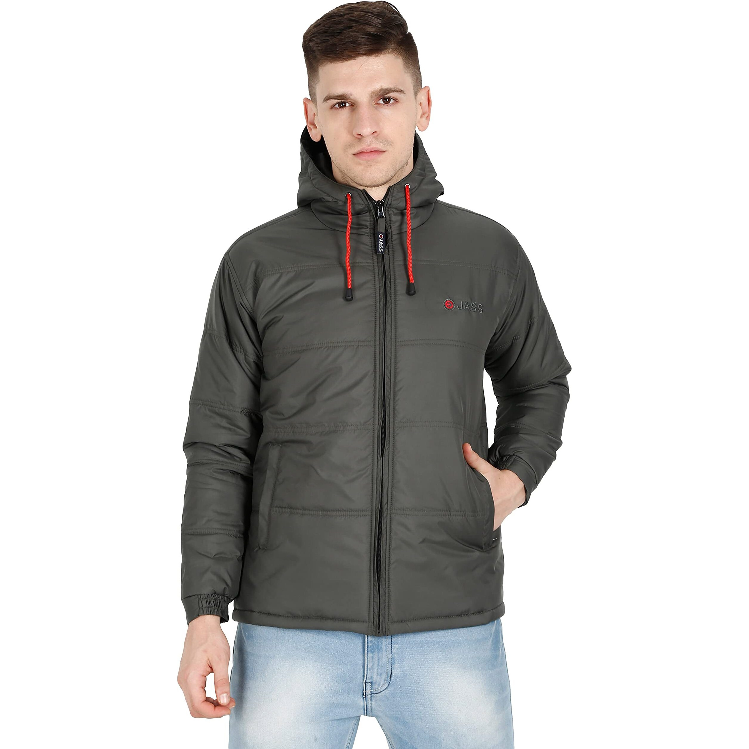 OJASS Full Sleeve Solid Men's Olive Green Jacket(OCSBJF-OL-XL)