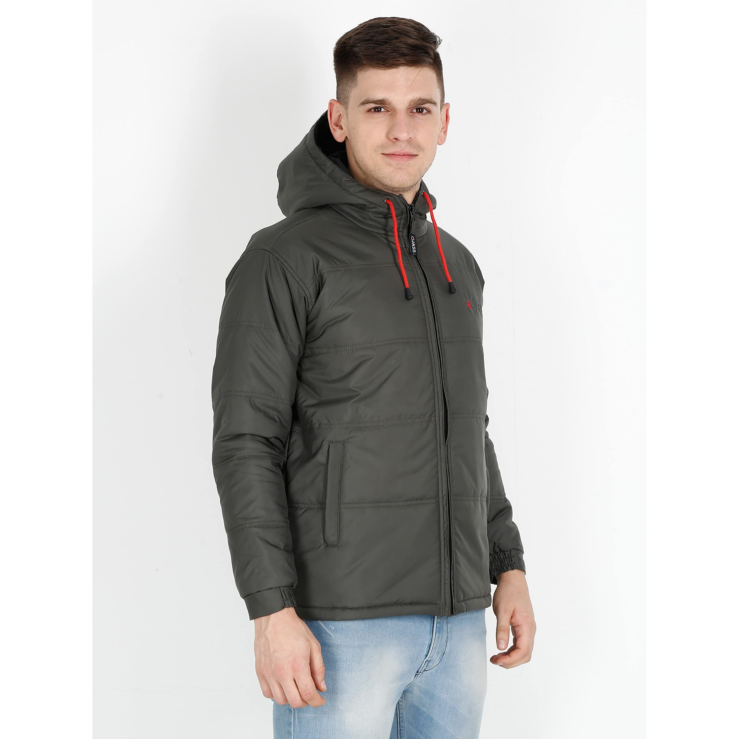 OJASS Full Sleeve Solid Men's Olive Green Jacket(OCSBJF-OL-XL)