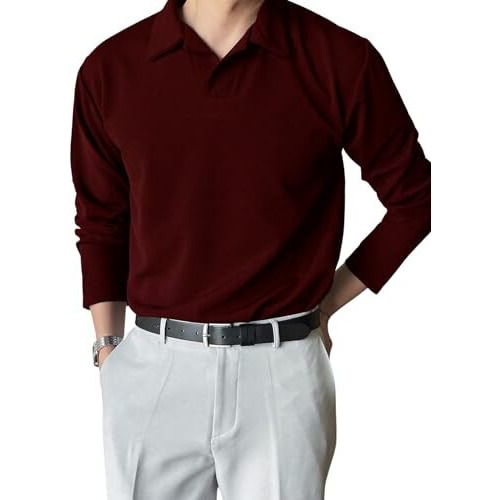 Leriya Fashion T-Shirt For Men || Black Men T-Shirt || || Men Polo T-Shirt || Men Pain T-Shirt (Medium, Maroon)