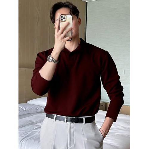 Leriya Fashion T-Shirt For Men || Black Men T-Shirt || || Men Polo T-Shirt || Men Pain T-Shirt (Medium, Maroon)
